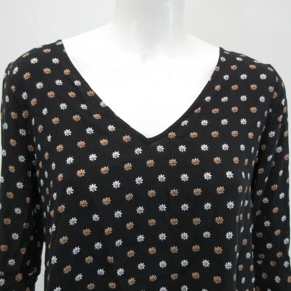 Express Womens Size Small Boho Top Black Lightweight Bell Sleeve 60s Style - Picture 3 of 11